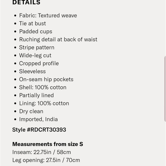 NWT Red Carter Chambray Jumpsuit (XS) - Picture 6 of 11